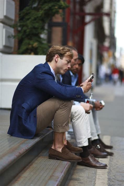 sockless loafers with suit.